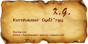 Kornhauser György névjegykártya